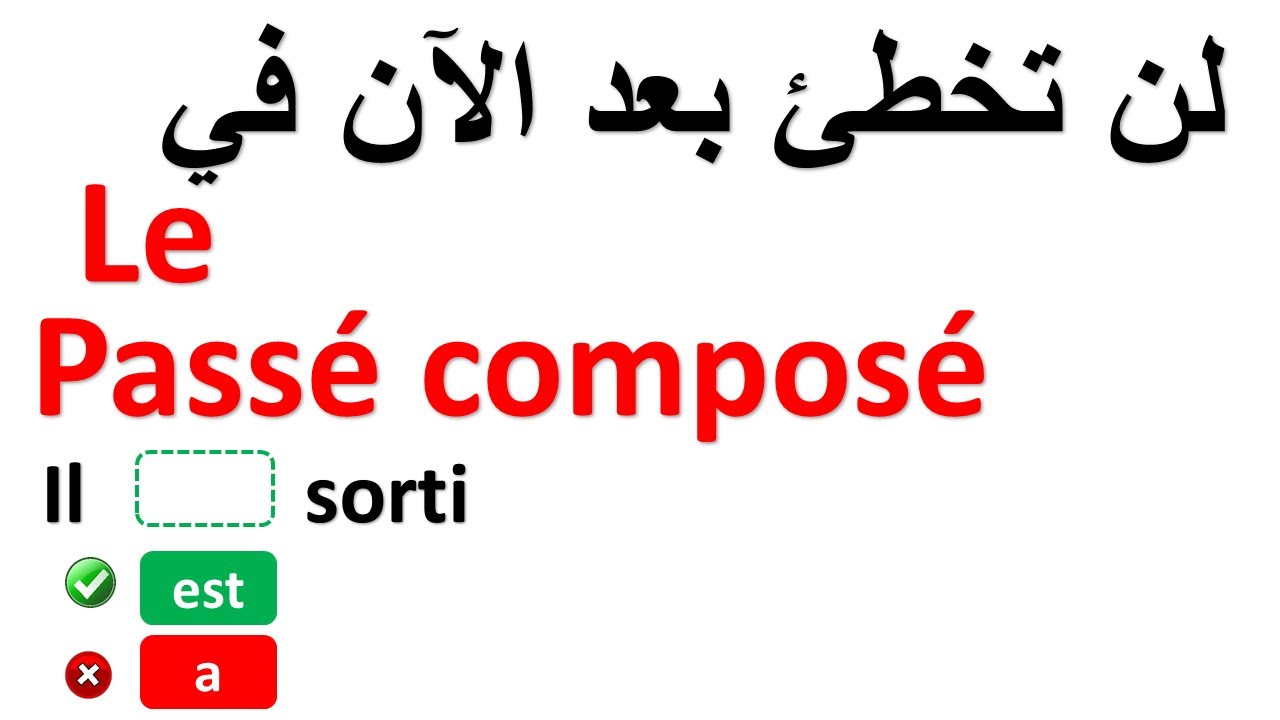 ✅ LE PASSÉ COMPOSÉ en français ✅                   الدرس:17 تعلم اللغة  الفرنسية و افتخر بمستواك