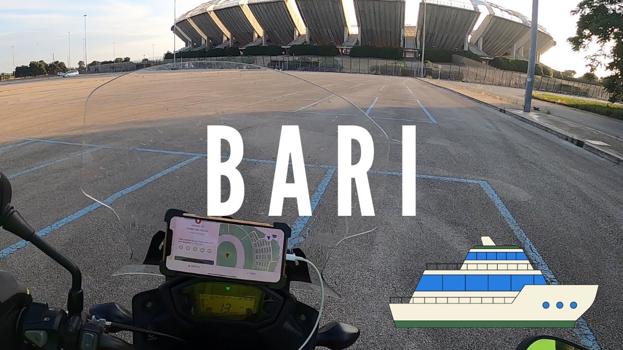 Italy Moto Tour - From Amalfi to Bari. Boarding the Ferry to Durres