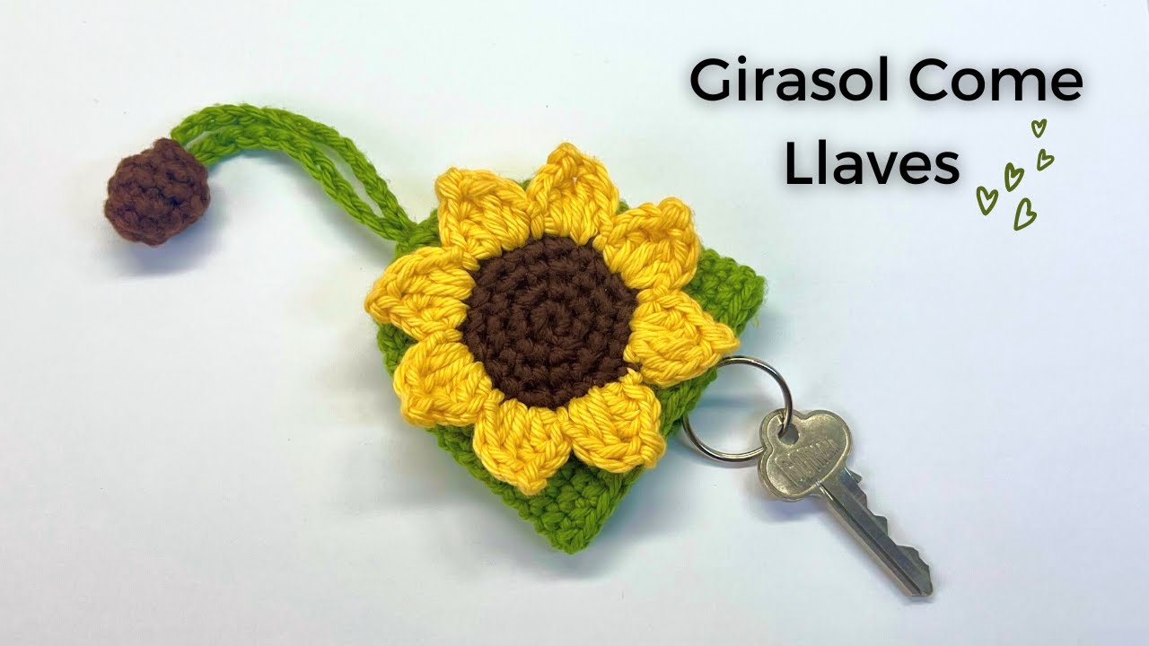 Tutorial Girasol Traga/Come llaves A Crochet💜Mayelin Ros