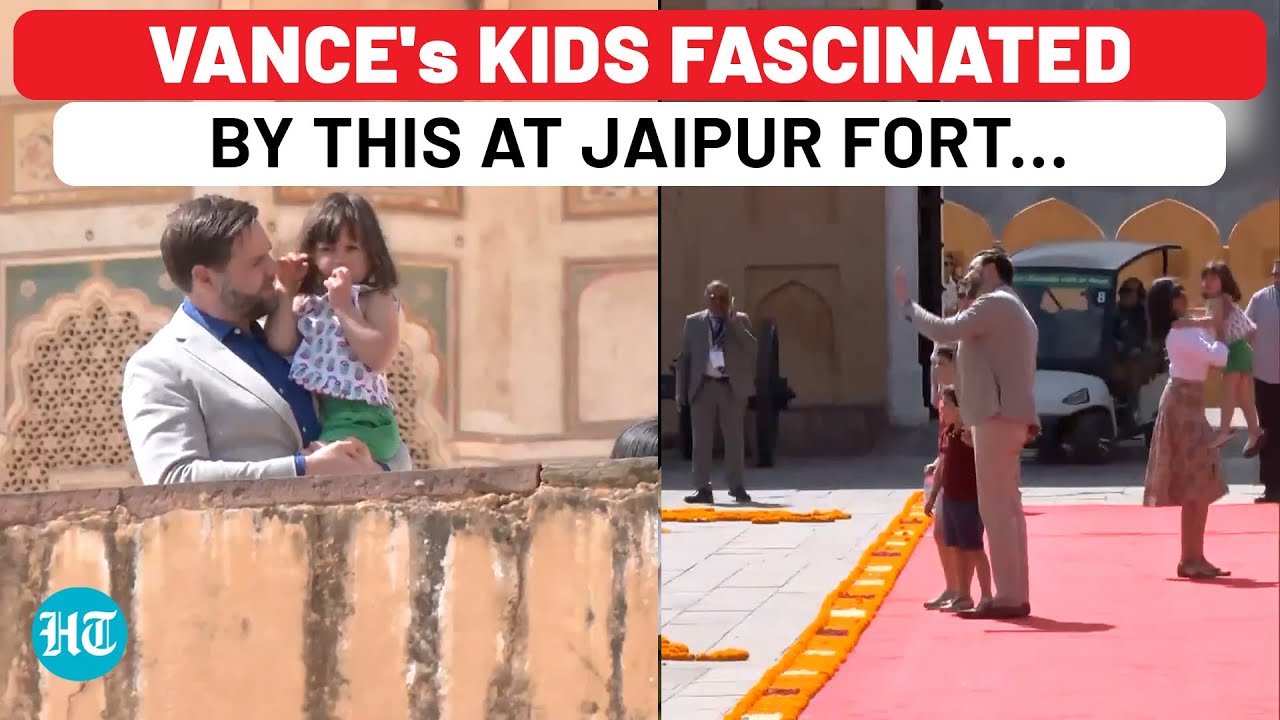 JD Vance's Kids Fascinated By This Animal At Jaipur Fort In India…| USA| Trump| PM Modi| Amber