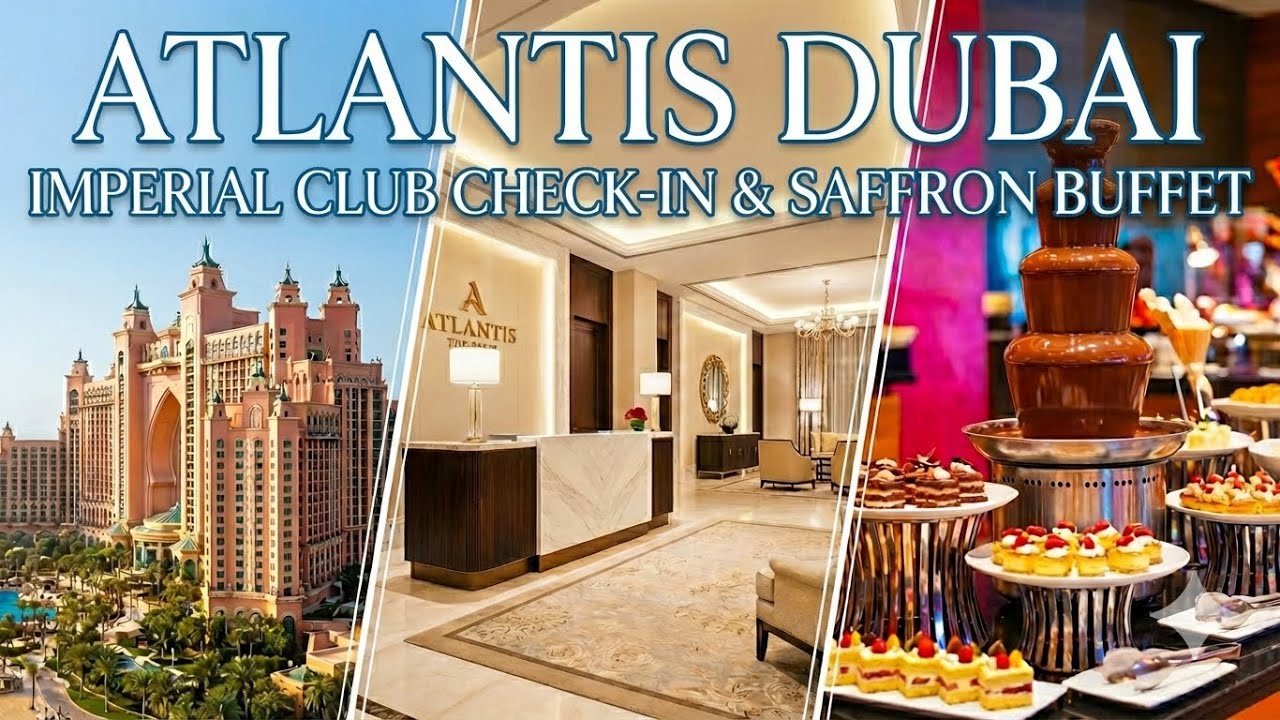 Checking Into Atlantis The Palm DUBAI! 🇦🇪 Imperial Club Tour, Room & Saffron buffet experience