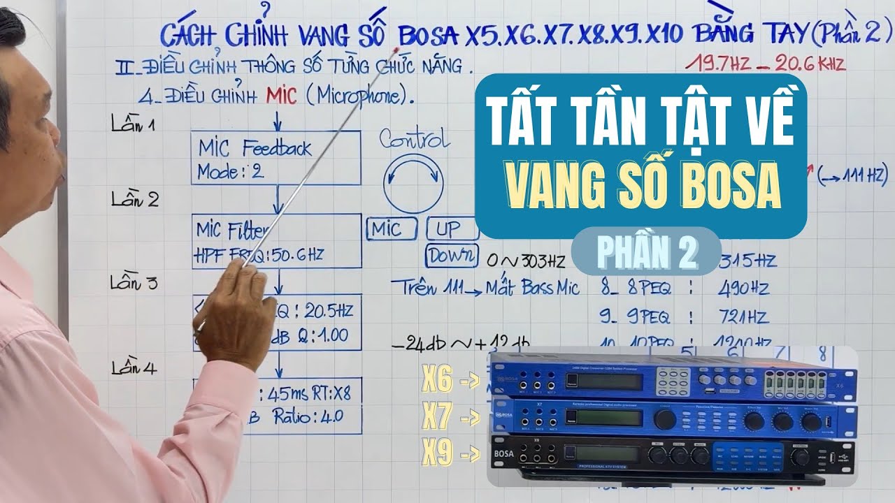 Cách Chỉnh Vang Số BOSA X5.X6.X7.X8.X9.X10 Bằng Tay (Phần 2)