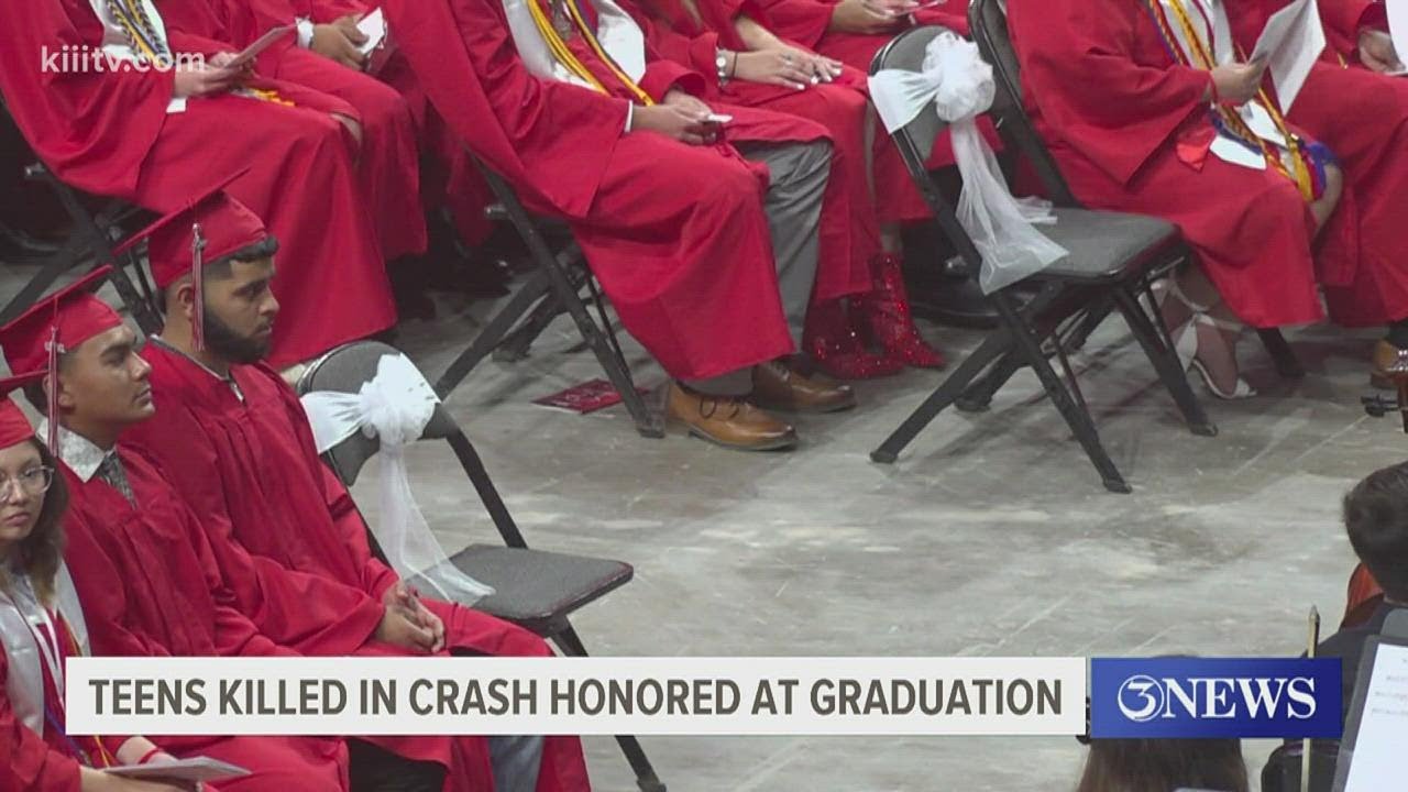 Students killed in car crash honored at Ray HS graduation ceremony