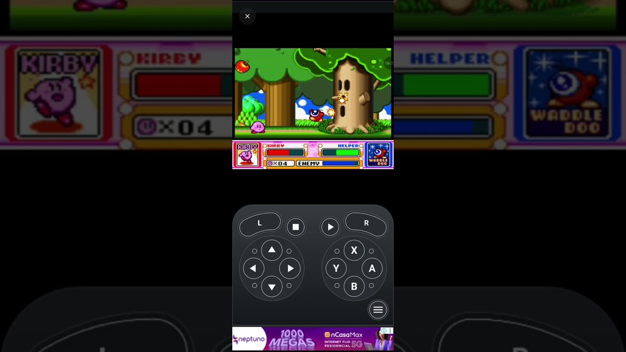 Jugando super kirby en un emulador :b