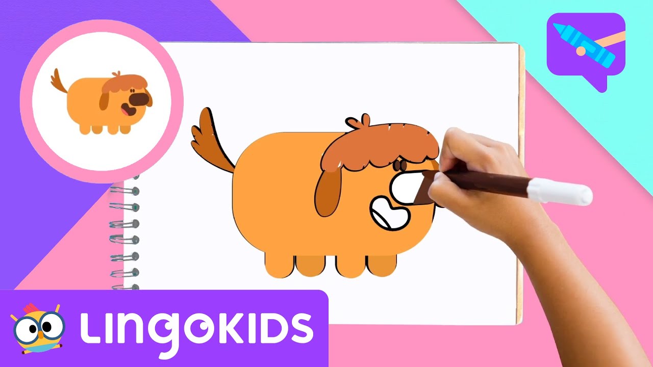 How to Draw a DOG 🐶🎨 | Drawing for kids | Lingokids Crafts
