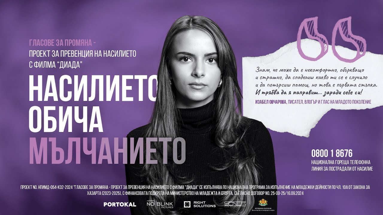 Национална кампания НАСИЛИЕТО ОБИЧА МЪЛЧАНИЕТО - Изабел Овчарова