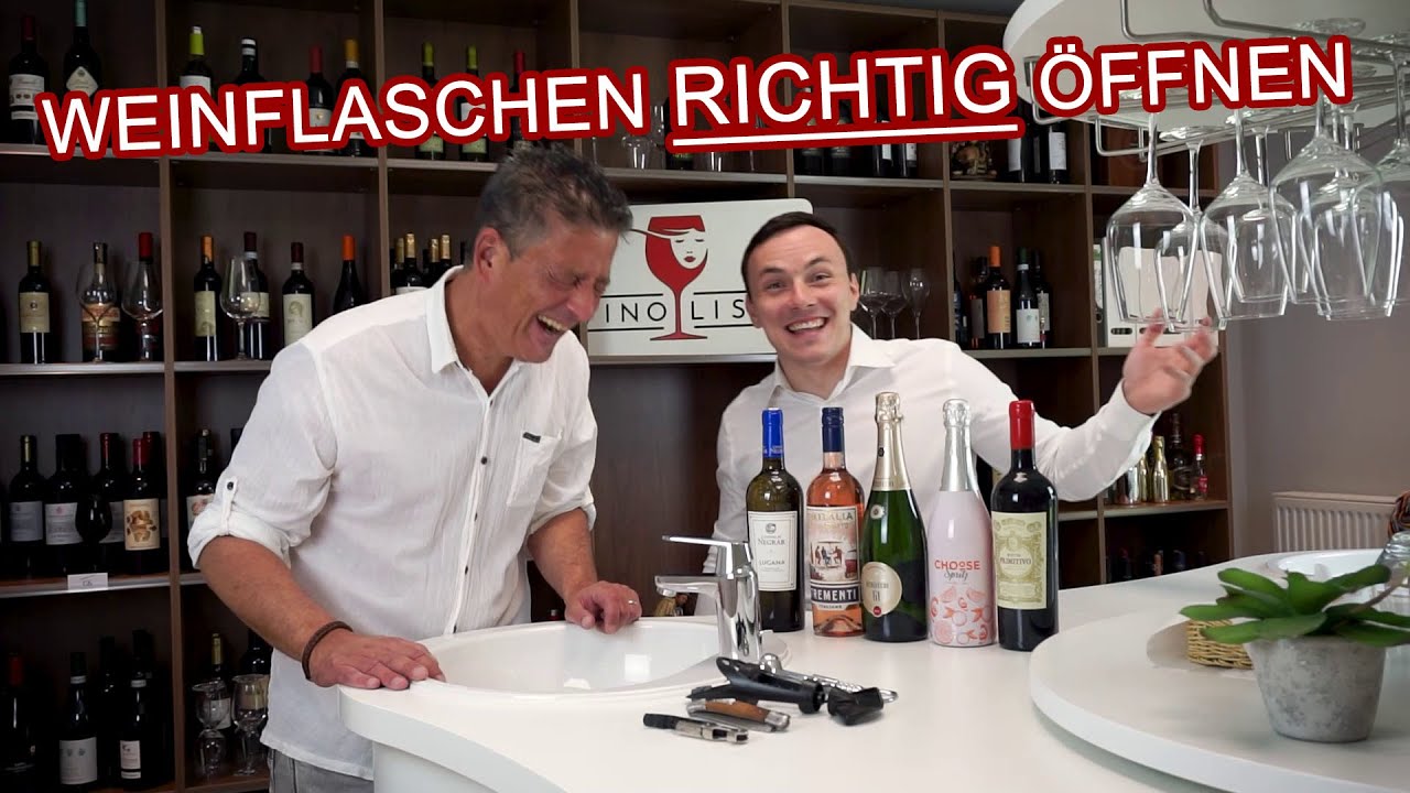 Weinflaschen richtig öffnen - Korken, Sektkorken (Pilzkorken), Wachskapsel und Schraubverschluss