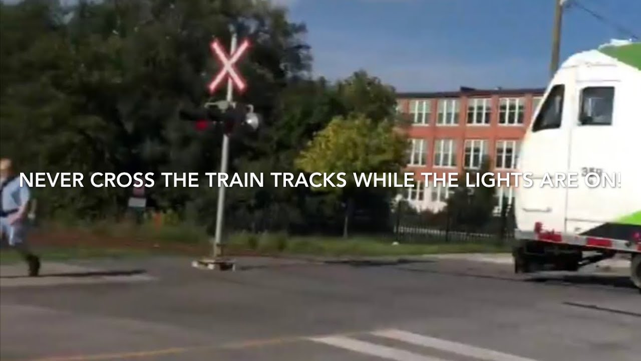 (MUST WATCH) A Guy Crossed The Tracks In Front Of The Go Train (Emergency Horn In Action)