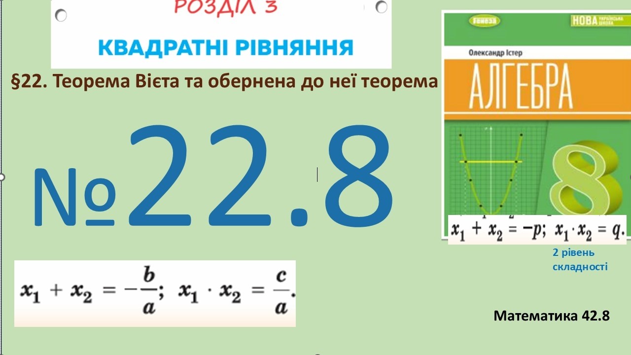 Істер Вправа 22.8 Алгебра 8 (Математика8 № 42.8 )НУШ-2025