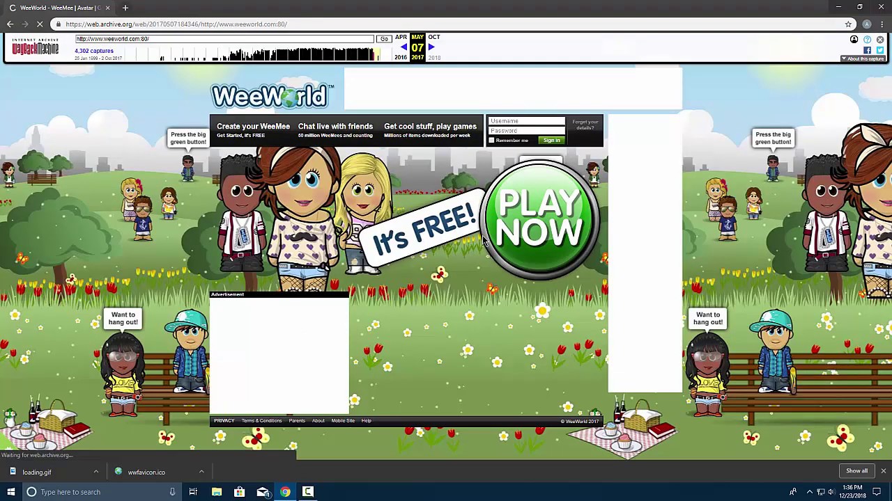 Visit WeeWorld in late 2018! Visit any old site!!