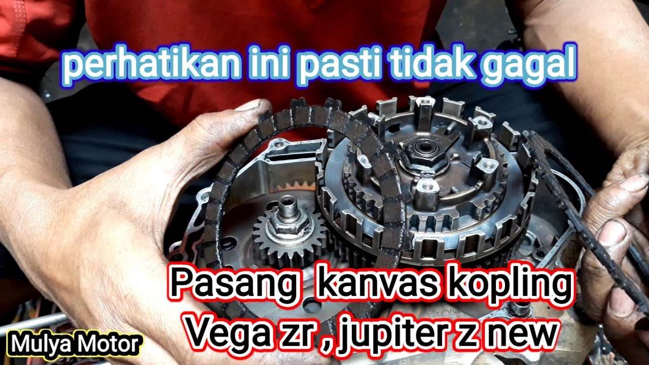 Cara pasang kopling ganda dan kanvas kopling Vega zr Jupiter robot.