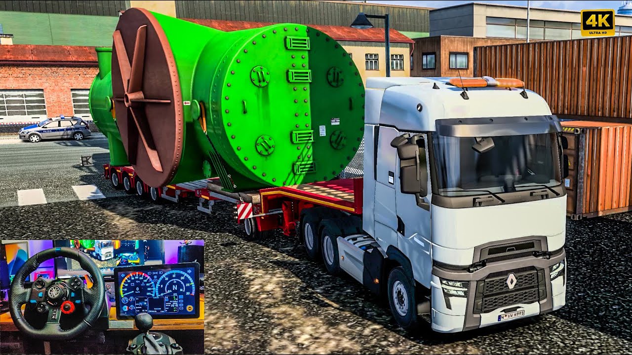 Transporting an exceptional cargo II Euro Truck Simulateur 2 II Gameplay Steeringwheel 