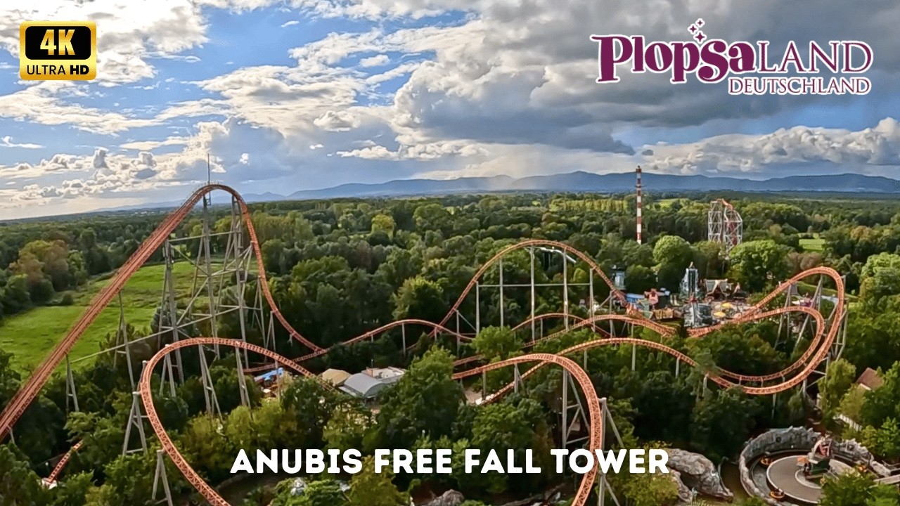 Anubis Free Fall Tower 4K On-Ride POV - Plopsaland Deutschland