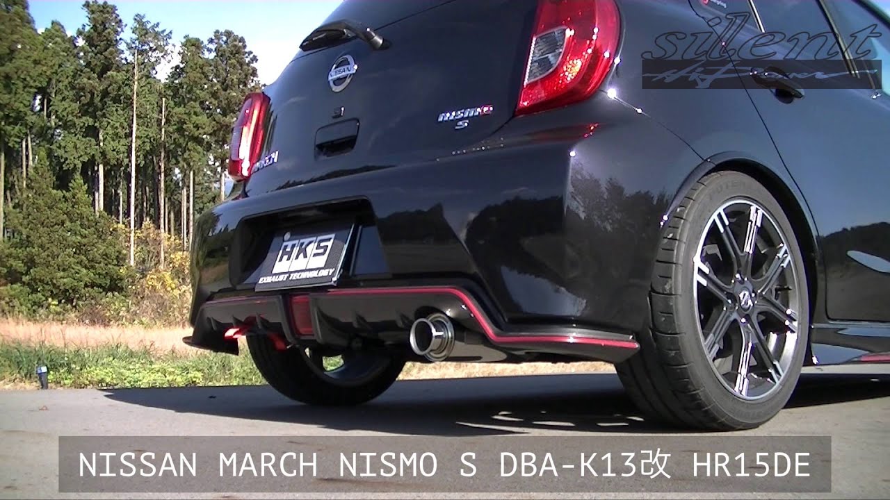 NISSAN MARCH NISMOS DBA-K13改 HKS Silent Hi-power Muffler