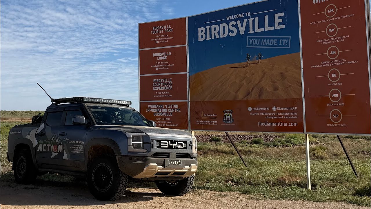 Ep7 - 4/4 First BYD Shark 6 to Tow TVAN Camper Crossing the Simpson Desert?