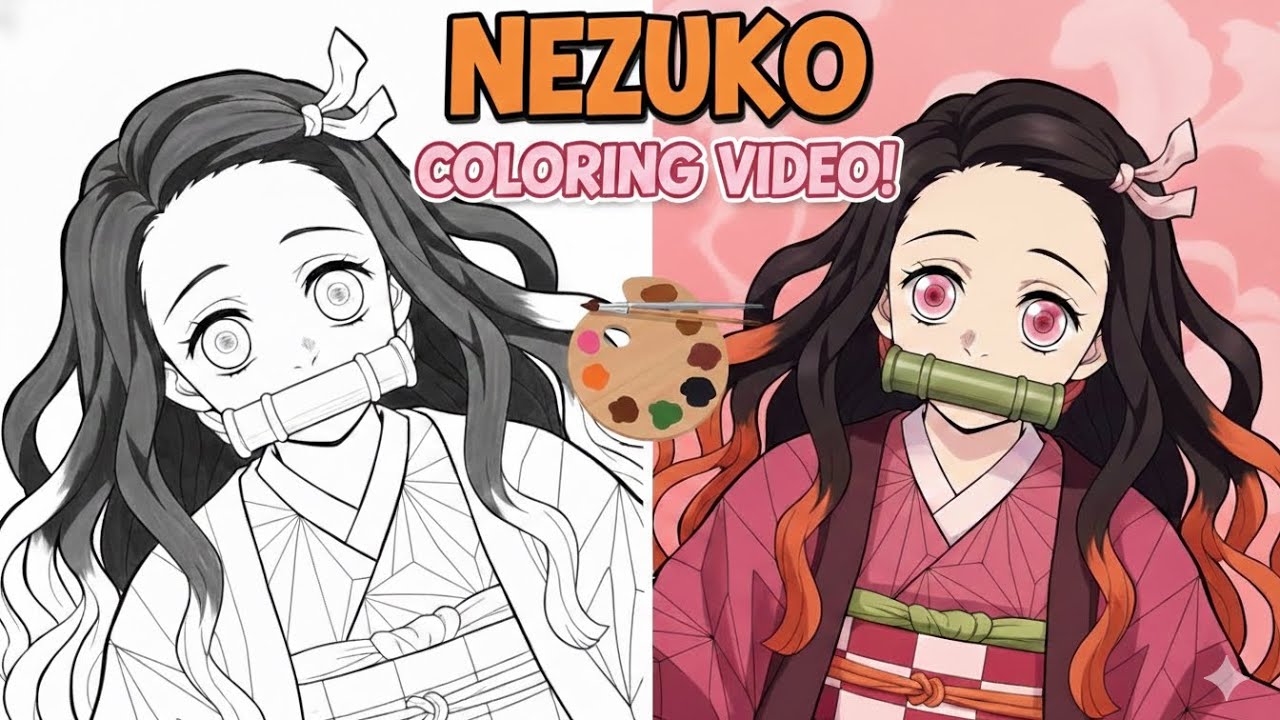 Colouring Nezuko💗 (Demon Slayer ) #nezuko #coloring 