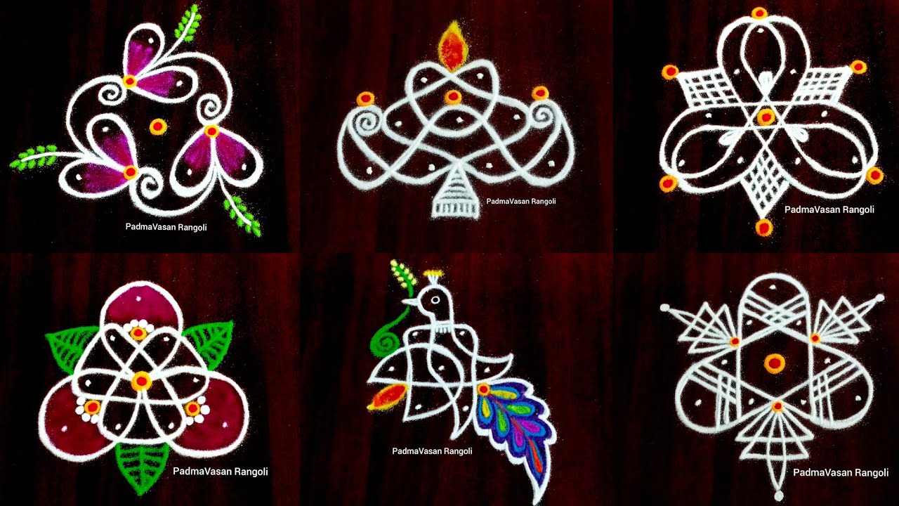 250. 6 kolangal /begginersRangoli/ dailyKolam/ Attractivemuggulu /SimpleKambiKolam/ BeautifulRangoli