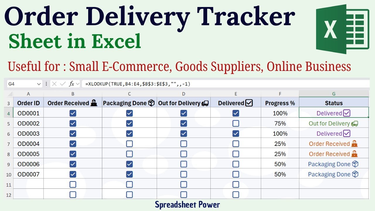 How to Make Order Delivery Tracker Sheet in Excel