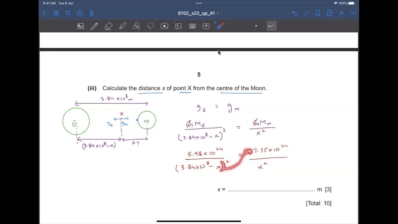 A level Physics 9702 May/June 2022 Paper 41 Past Paper Solution