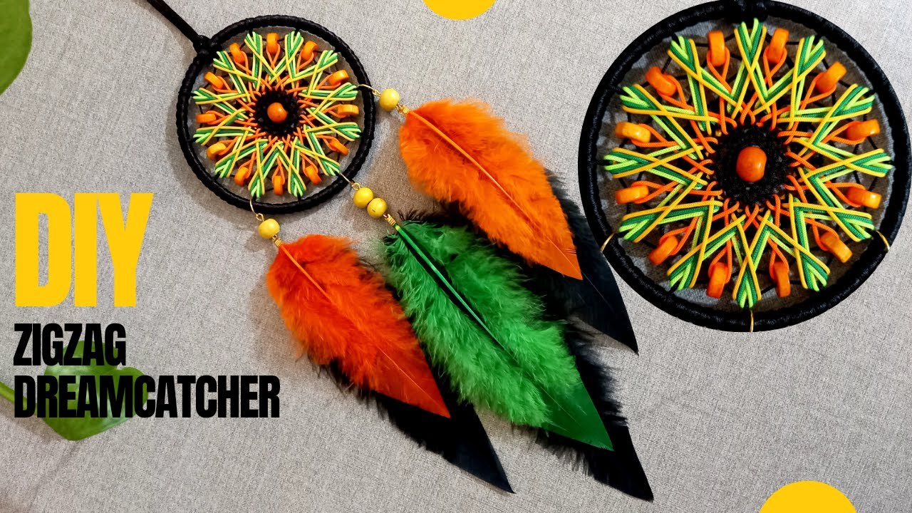 How To Make A Dream Catcher Tutorial | diy dreamcatcher | آموزش دریمکچر | بافت زیگزاگ