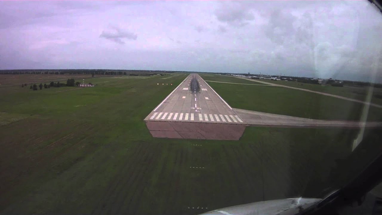 Pilot's eye view landing in Kiev