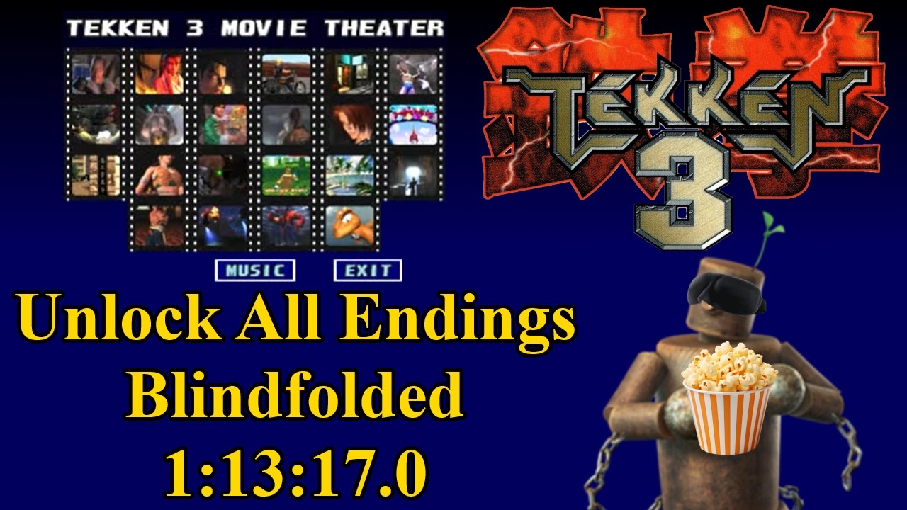 World's First | [Blindfolded] Speedrun: Tekken 3 | Unlock All Endings [1:13:17]