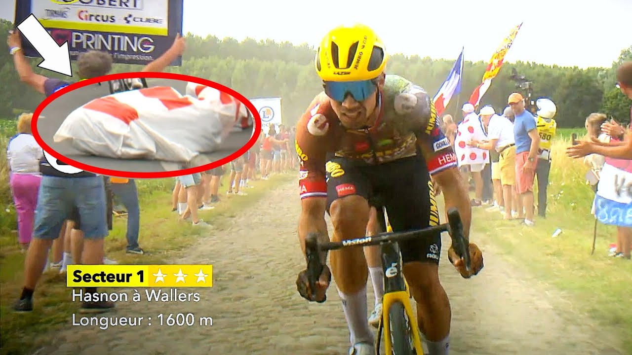 Disaster for Primoz Roglic after Crash into Hay Bale | Tour de France 2022 Stage 5