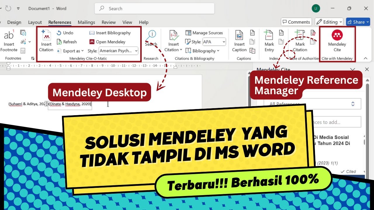 Cara menghubungkan mendeley ke ms word | Terbaru