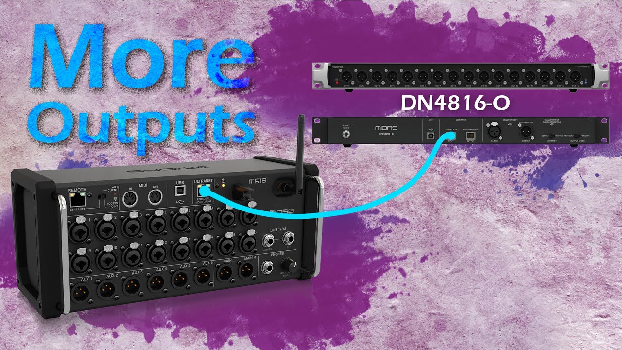 Добавьте больше выходов к вашему микшеру X/MR18 с помощью Midas DN4816-O