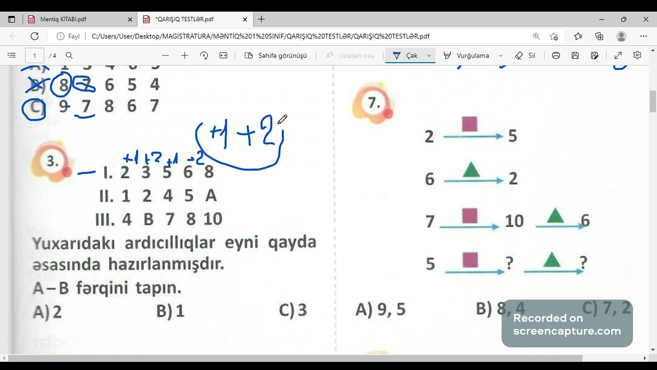 QARIŞIQ TESTLƏR
