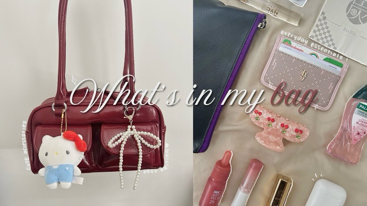 what’s in my bag 2025 ✧˖°ʚ🍓ɞ♡ | cute essentials you need!