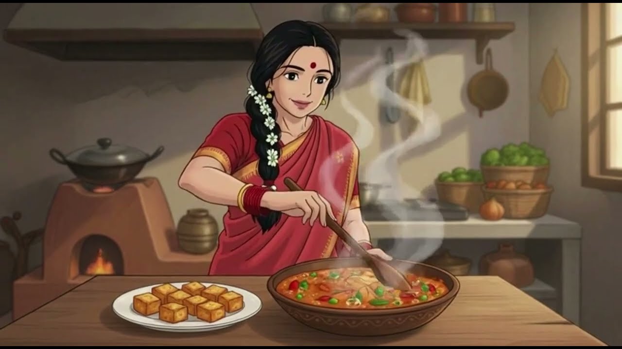 Mother Friday Morning  day in Our Village Home |, Pooja Bells, paneer and Rice Cooking Softly#asmr 