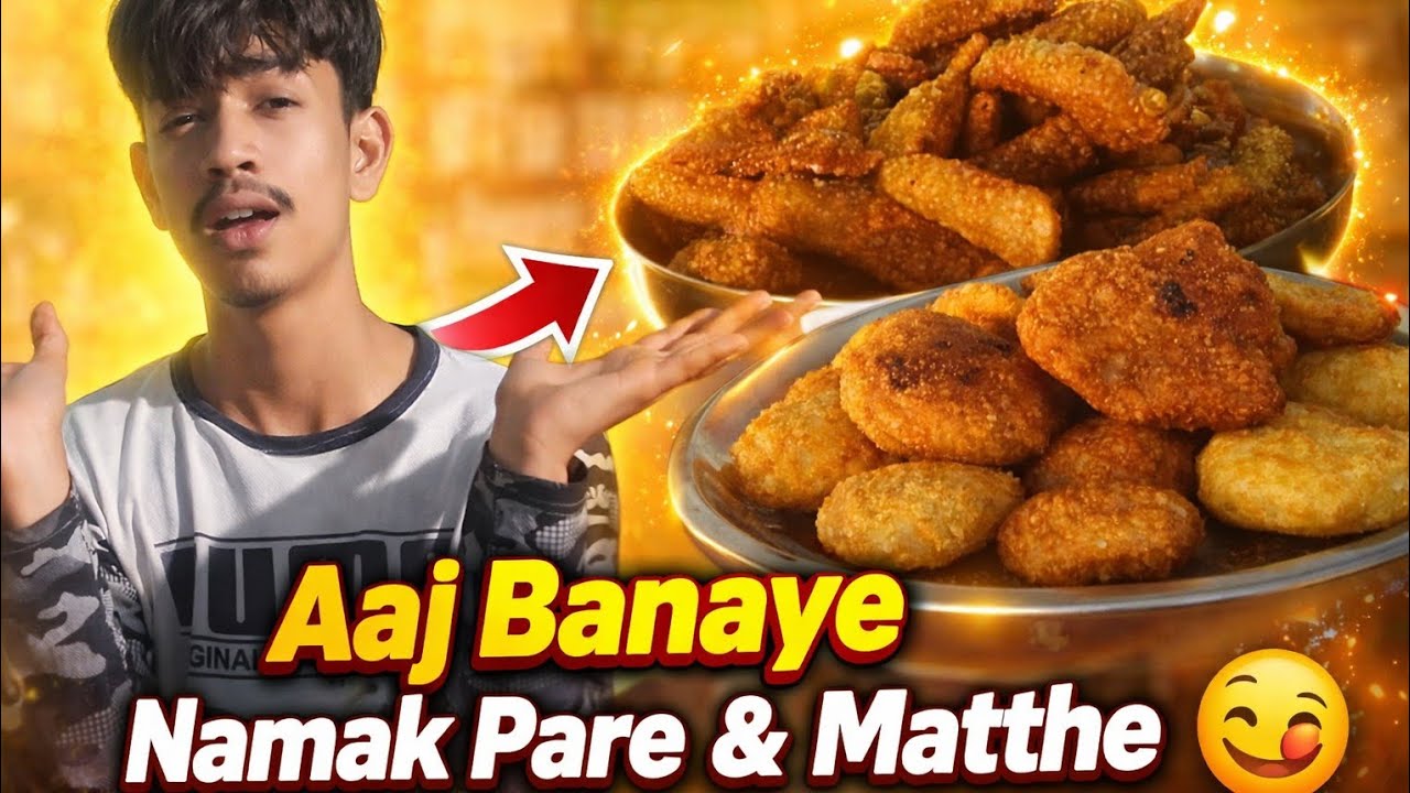 Aaj banaye.🤠namak pare or matthi 😋