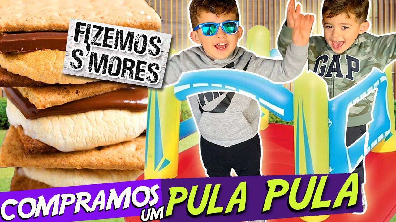 Sanduiche de Marshmallow com Chocolate e Biscoito: Smores + Pula Pula Infl&aacute;vel dos Twinos