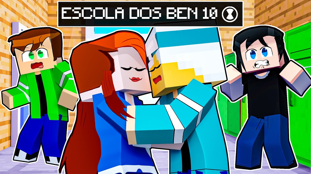BEIJEI A GWEN na ESCOLA BEN 10 no Minecraft!