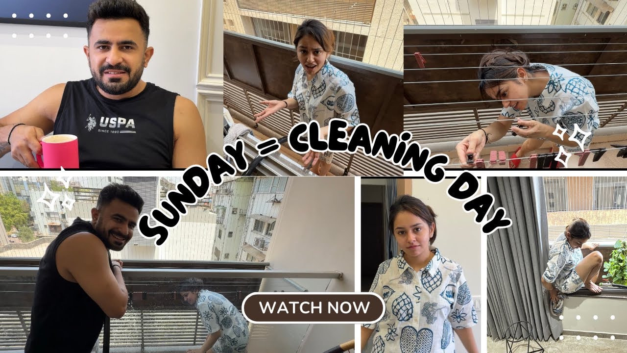 SUNDAY=CLEANING DAY 😆 | LET’s CLEAN OUR BALCONY WITH US 😄 | THE ABNORMAL COUPLE VLOGS