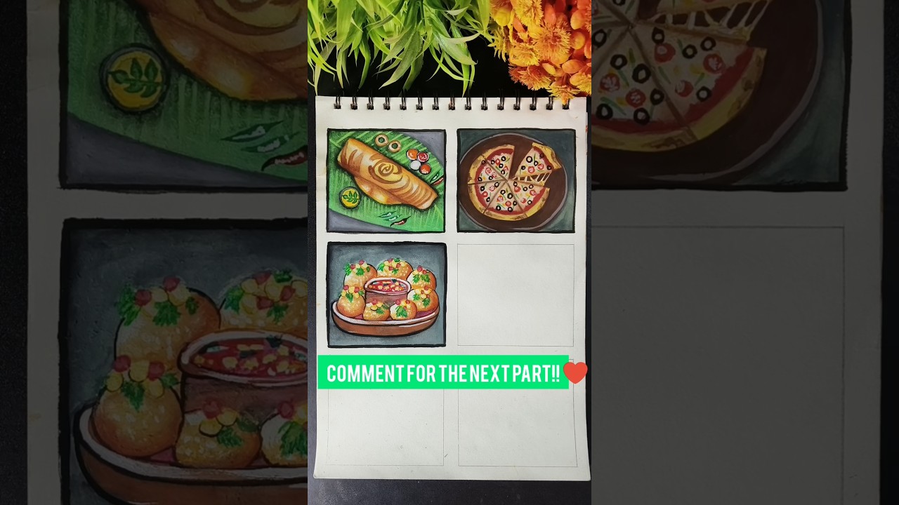 panipuri Drawing realistic ❤️ lndian street food drawing series 😍