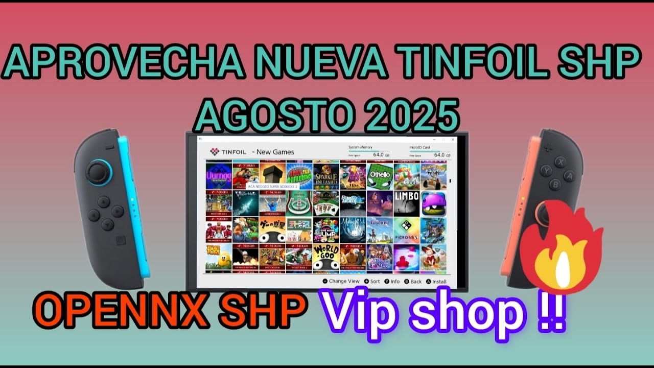NUEVA Tinfoil SHOP COMPLETA AGOSTO 2025 #tinfoil #nintendoswitch #freeshop