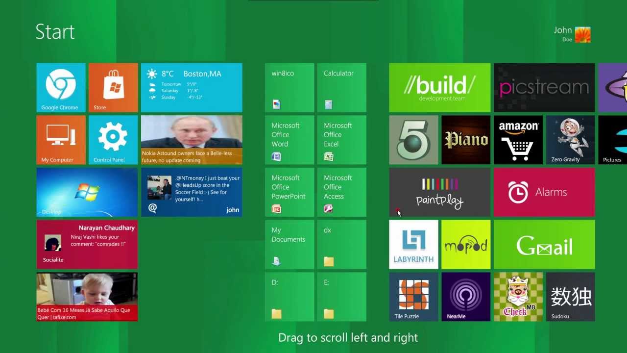 Windows 8 Start Screen For Windows XP,Vista and 7