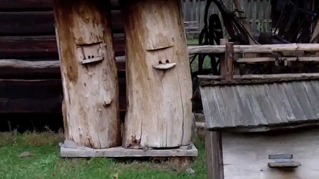 Pasieka z dawnych czasow.Ule i Barcie.Skansen Kolbuszowa.