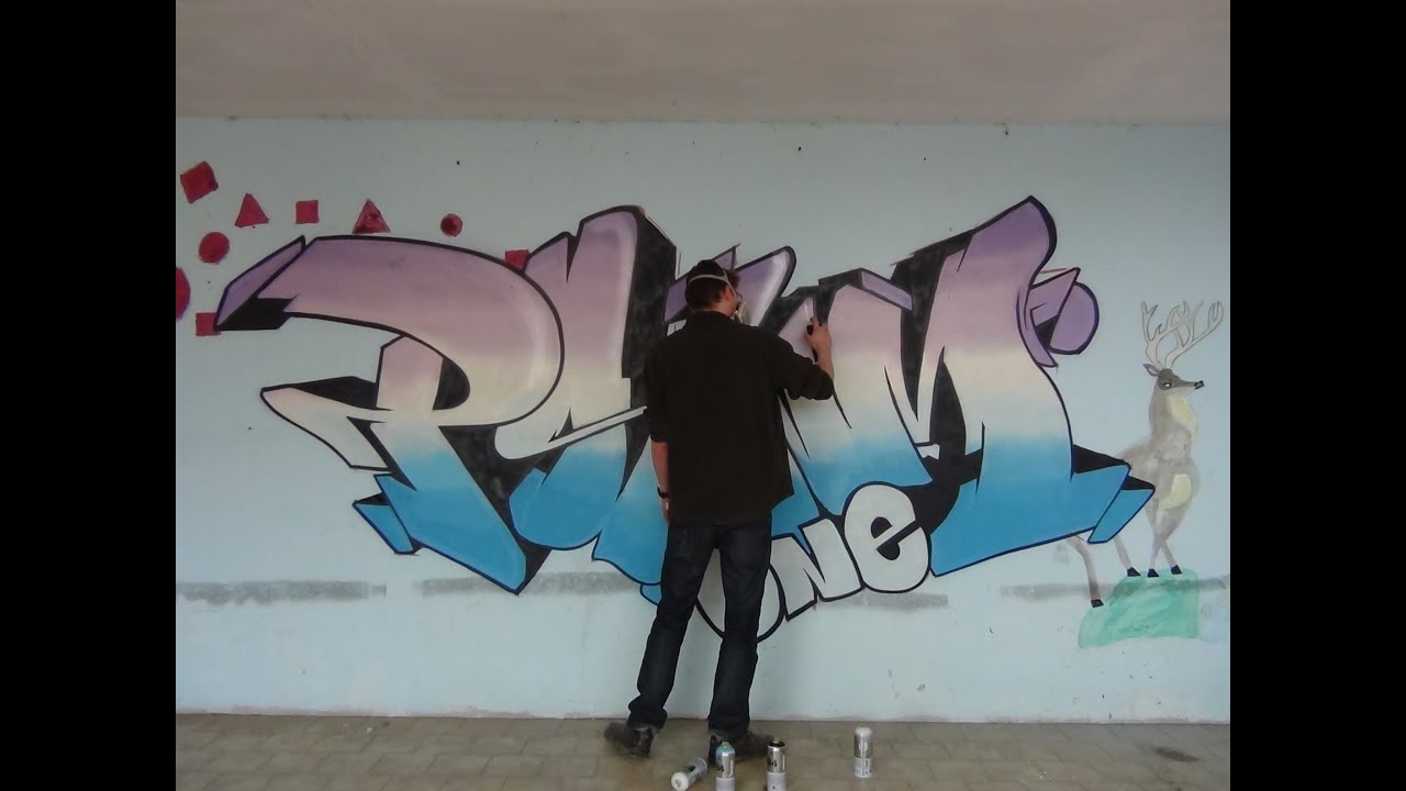 Graff sur mur mtn 94 // Graffiti wall bombing session PSYM one [HD]