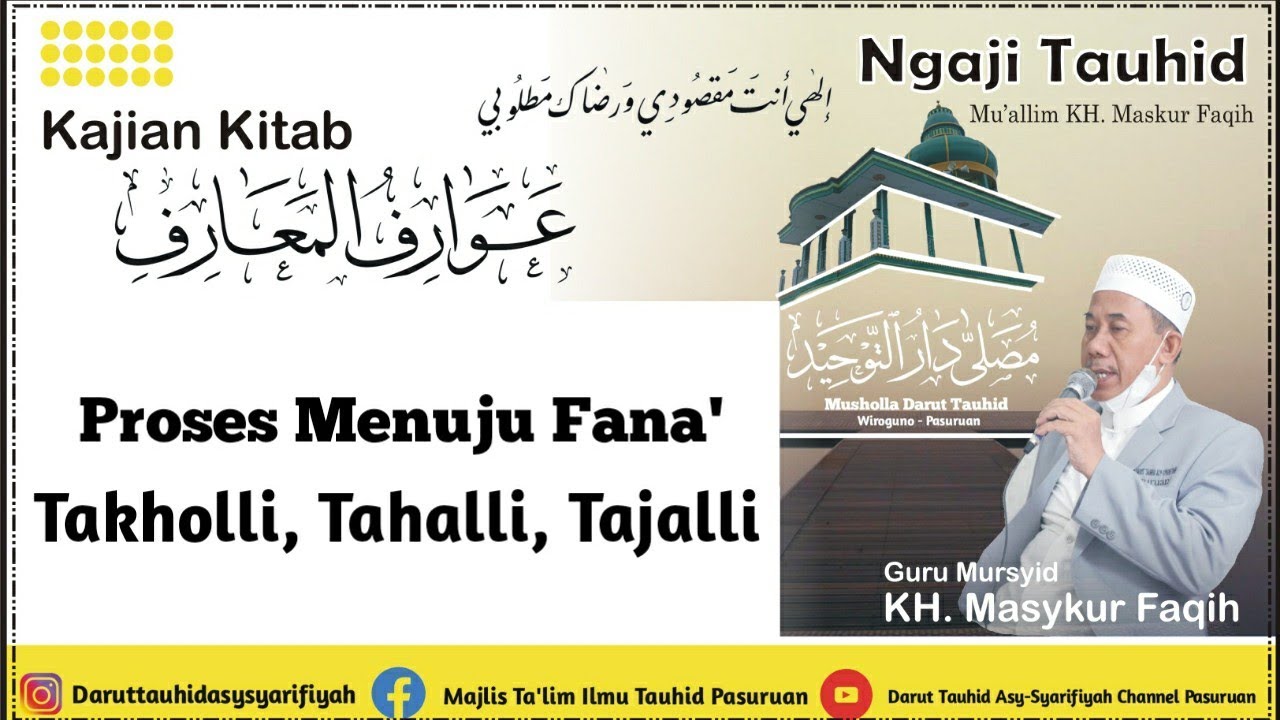 Ngaji Tauhid | Proses Cara Menuju Fana' | Takholli, Tahalli, Tajalli | KH. MASYKUR FAQIH