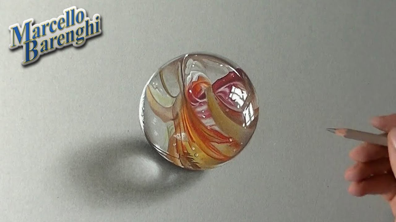 Crazy 3D drawing of glass ball