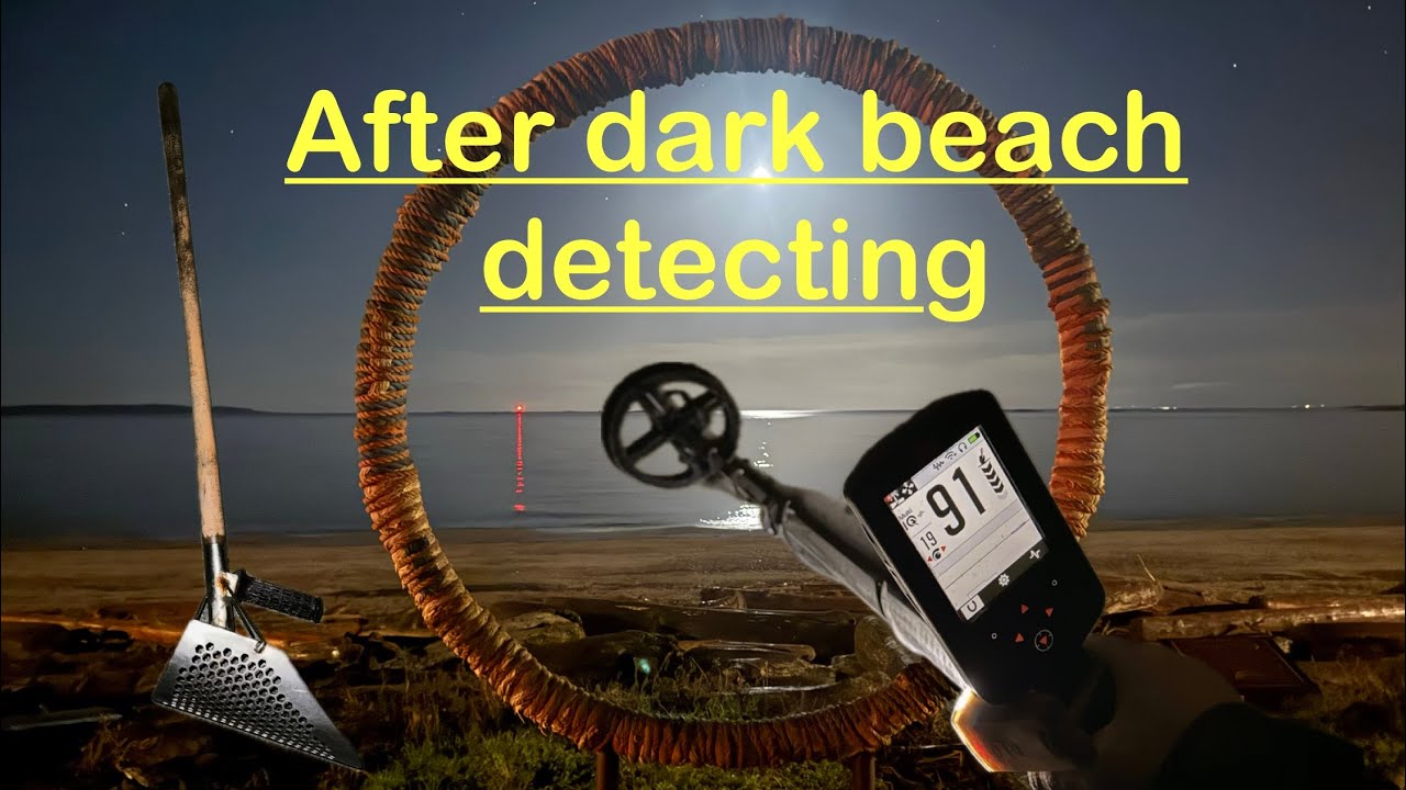 After dark beach detecting #metaldetecting #beachdetecting #beachmetaldetecting 