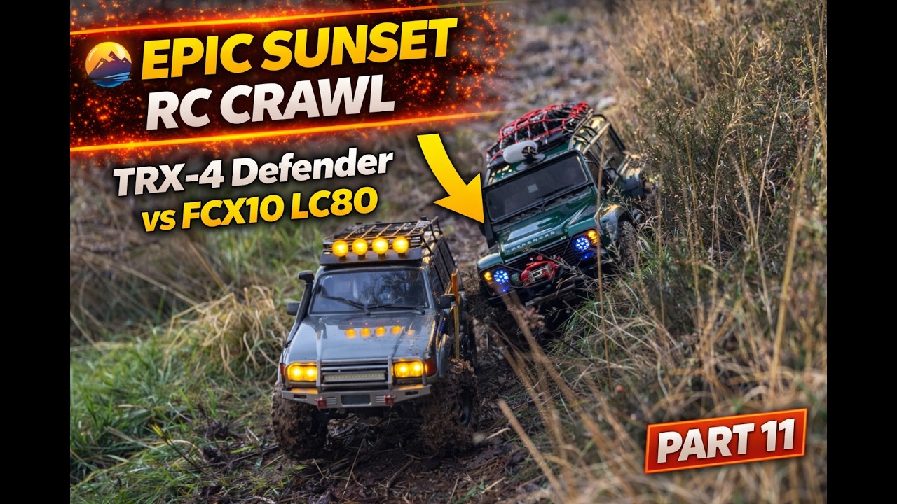 Epic Sunset RC Crawl 🌄 | TRX-4 Defender vs FCX10 LC80