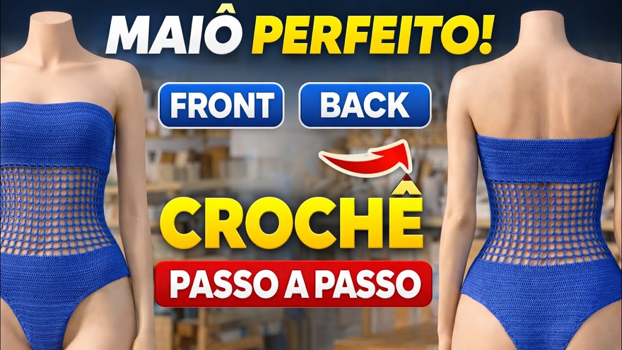 MAIÔ DE CROCHÊ Azul com Costas Fechada ✨ Elegante, Estruturado e Fácil | Tutorial Completo