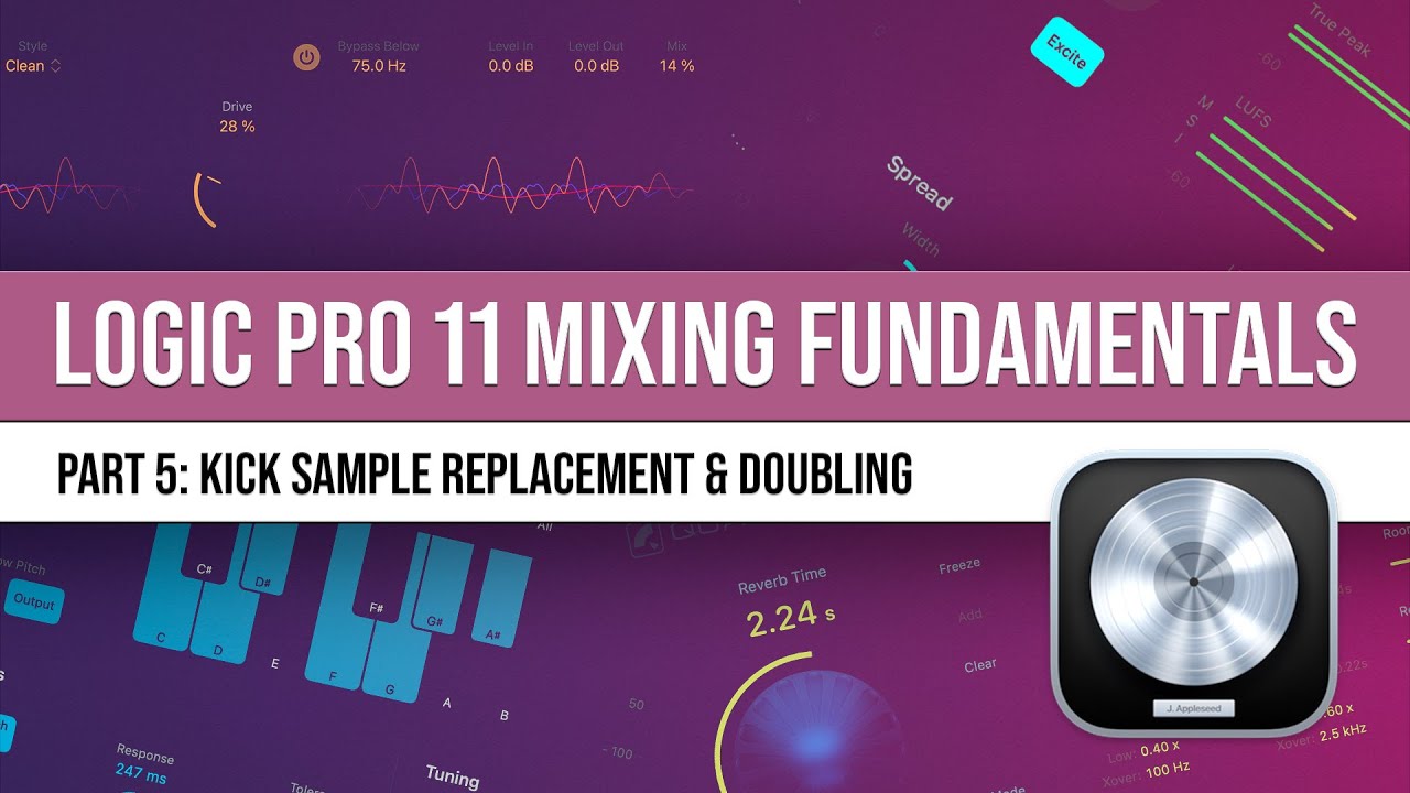 Микширование в Logic Pro 11 | #05 Методы замены и удвоения сэмплов бас-бочки