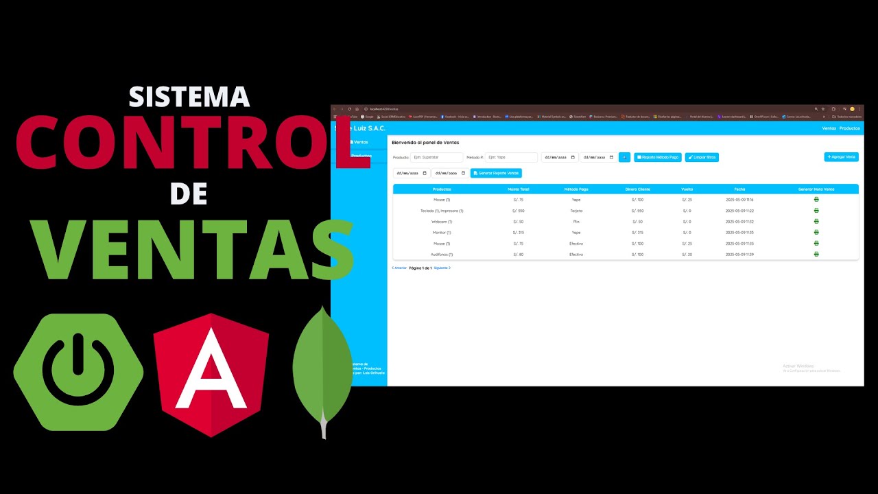 Sistema de Control de Ventas | Backend | Frontend
