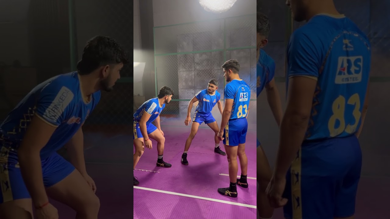 Tamil Thalaivas shooting tym💛💙#tamilthalaivas #trendingshorts #prokabaddi #kabaddi