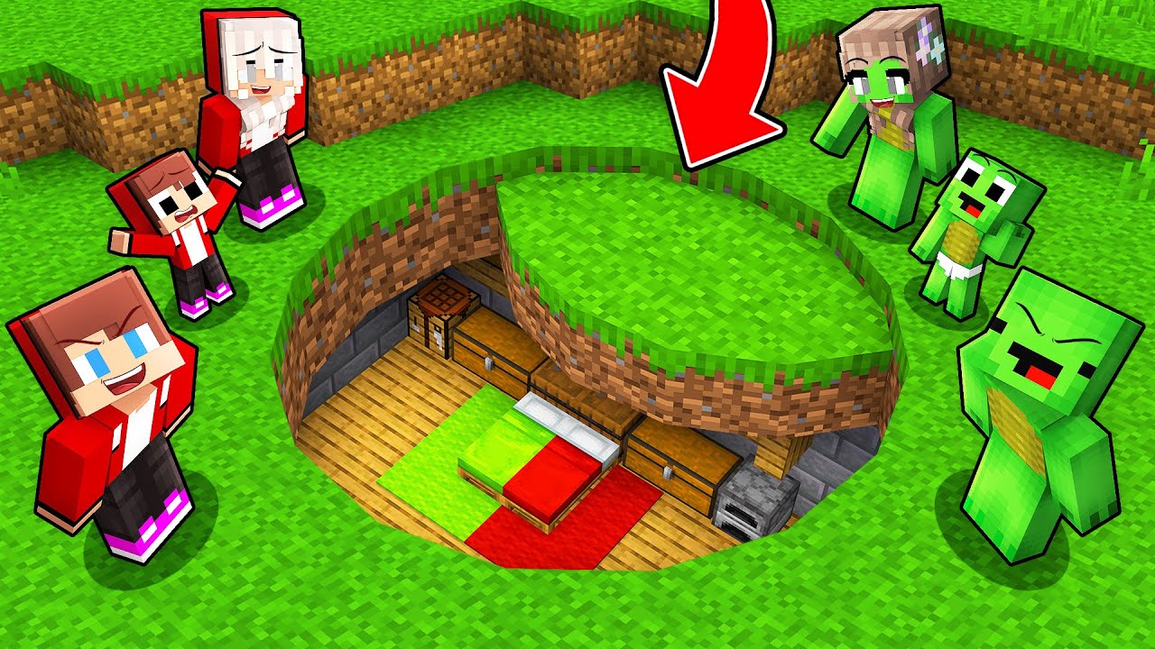 Mikey Family and JJ Family Found SECRET ROUND BASE in Minecraft (Maizen)